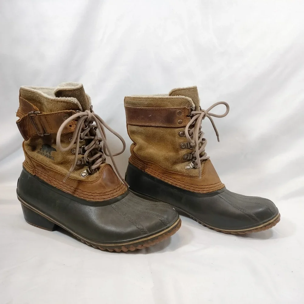 Sorel Duck Boots (Rain/Snow); Waterproof Leather/Suede & Faux Fur